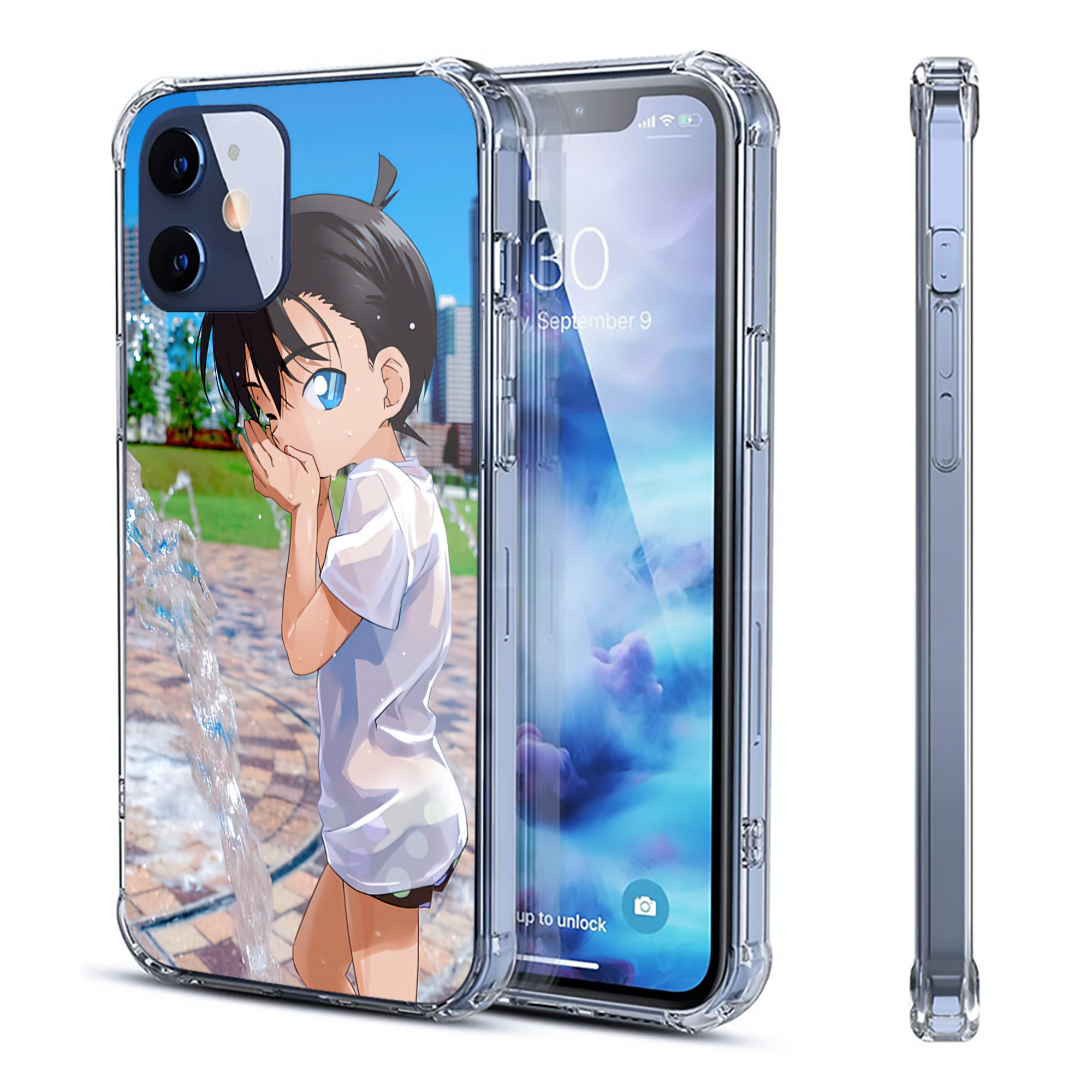 （画像用） 名探偵コナン Detective Conan 【iPhone 12シリーズ対応】透明スマホケース（クリアソフトケース）